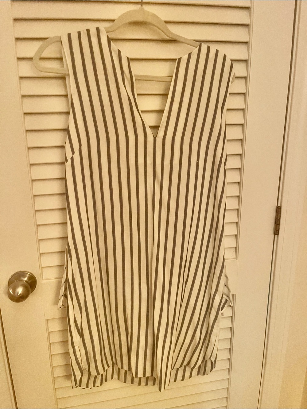 Sleeveless Vertical Stripe Tunic Dress in White & Blue *NWT